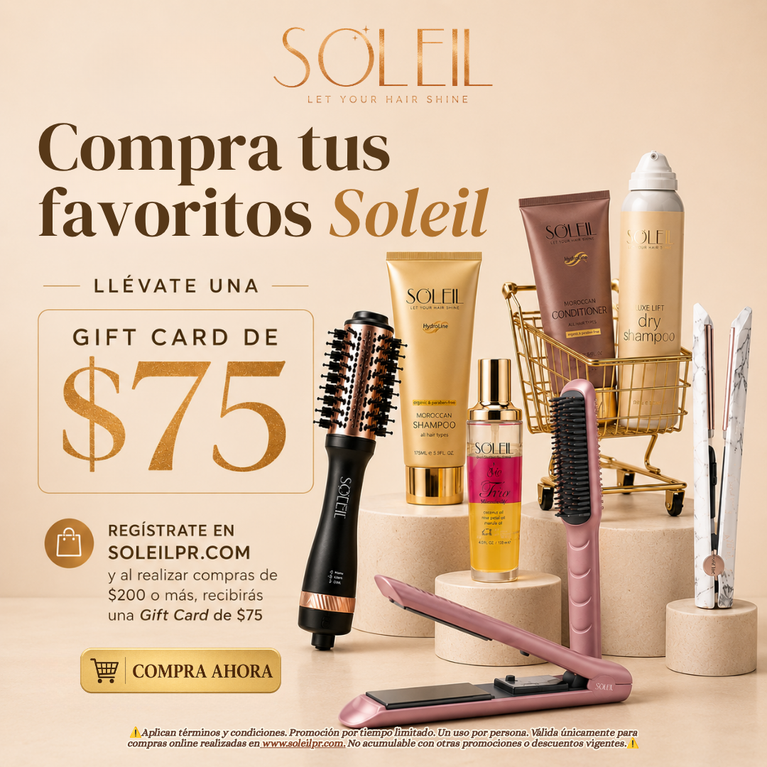 Productos Soleil y promoción de $75